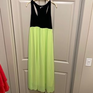 Black and Neon Maxi Dress